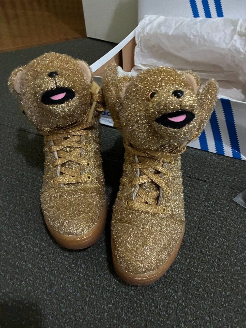 ADIDAS Jeremy Scott Bear Sneakers - Gold